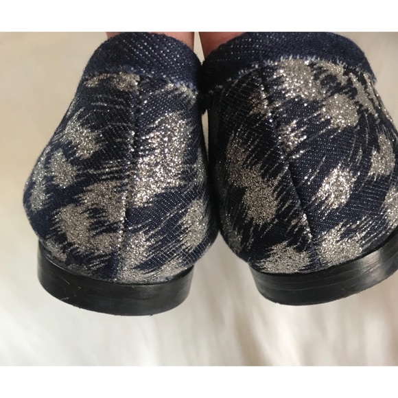 Stuart Weitzman Blue Silver Leopard with Bow Flats - Picture 3 of 8